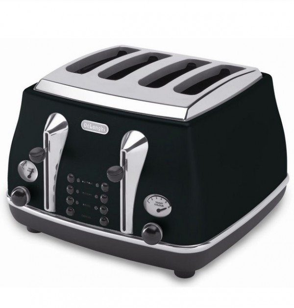 DeLonghi Icona Retro 4 Slice Toaster Black CTO4003.BK