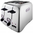 DeLonghi Argento 4 Slice Retro Toaster Chrome CT04C