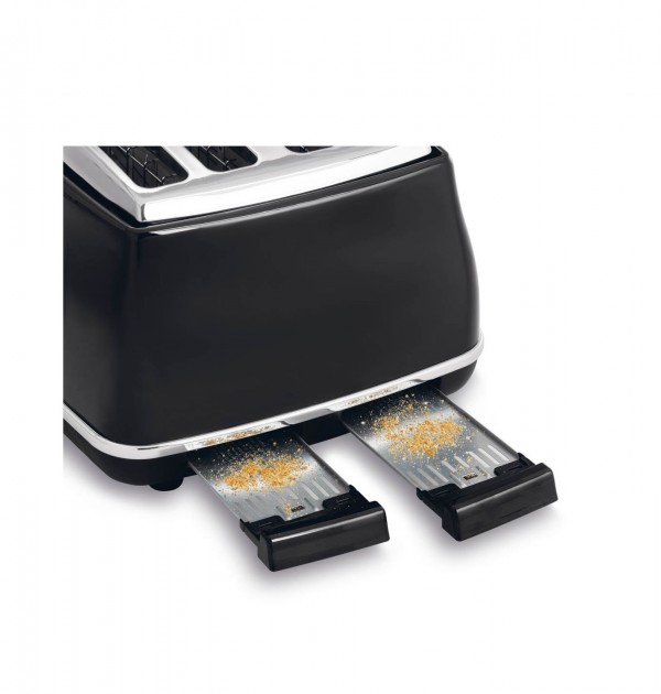 DeLonghi Icona Retro 4 Slice Toaster Black CTO4003.BK