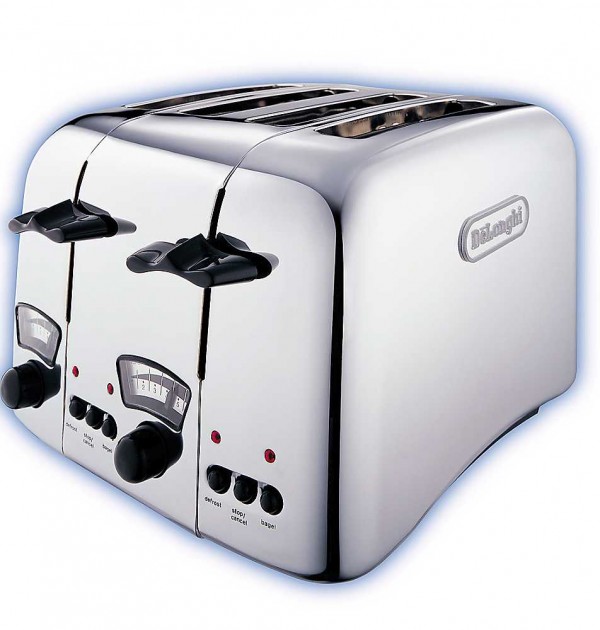 DeLonghi Argento 4 Slice Retro Toaster Chrome CT04C