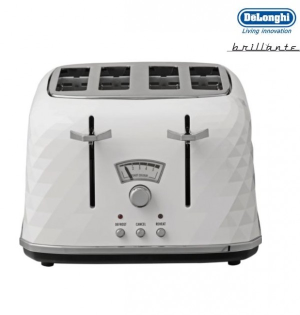 DeLonghi Brillante 4 Slice White Toaster CTJ4003W