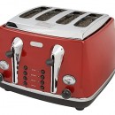 DeLonghi Icona Retro 4 Slice Scarlet Red Toaster CTO4003R