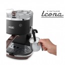 DeLonghi Icona Vintage Pump Espresso Cappuccino Machine Matt Black and Brown ECOV310BK