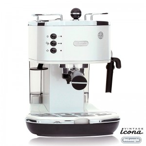 DeLonghi Icona Retro Pump Espresso Cappuccino Machine Pearl White ECO310W