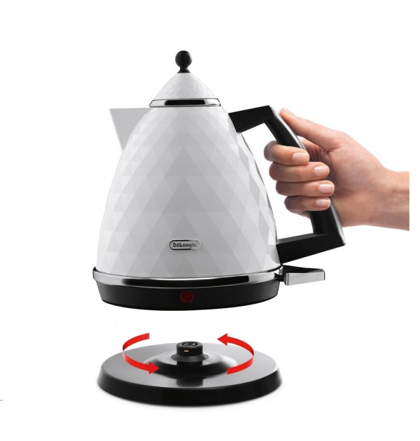 DeLonghi KBJ3001.W Brillante White Diamond Jug Kettle