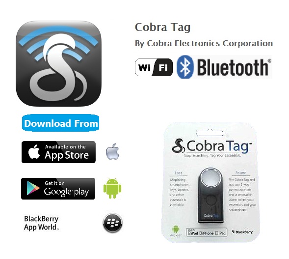 Cobra Tag Alarm BT255EN Bluetooth Tracker Alarm Finder For Apple