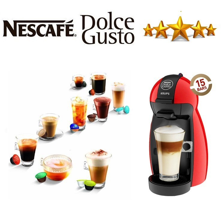 Krups Nescafe Dolce Gusto Piccolo Kp1006 Multi Drinks Machine Red Around The Clock Offers